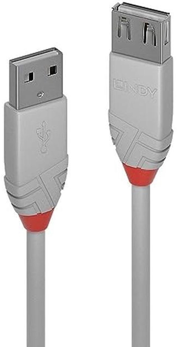 2m USB 2.0 Type A Verlengkabel - Antraciet