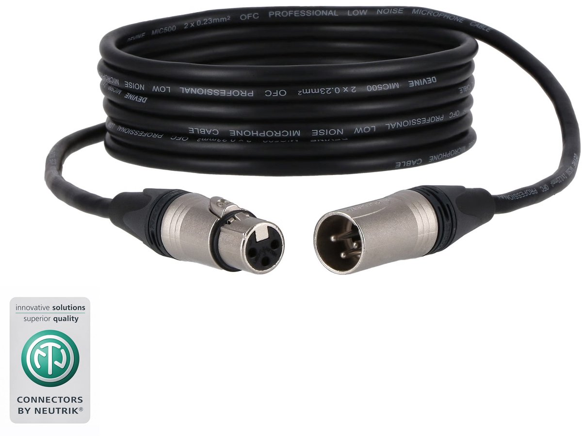 Devine MIC500N/3 XLR microfoon- en signaalkabel 3 meter (50x)