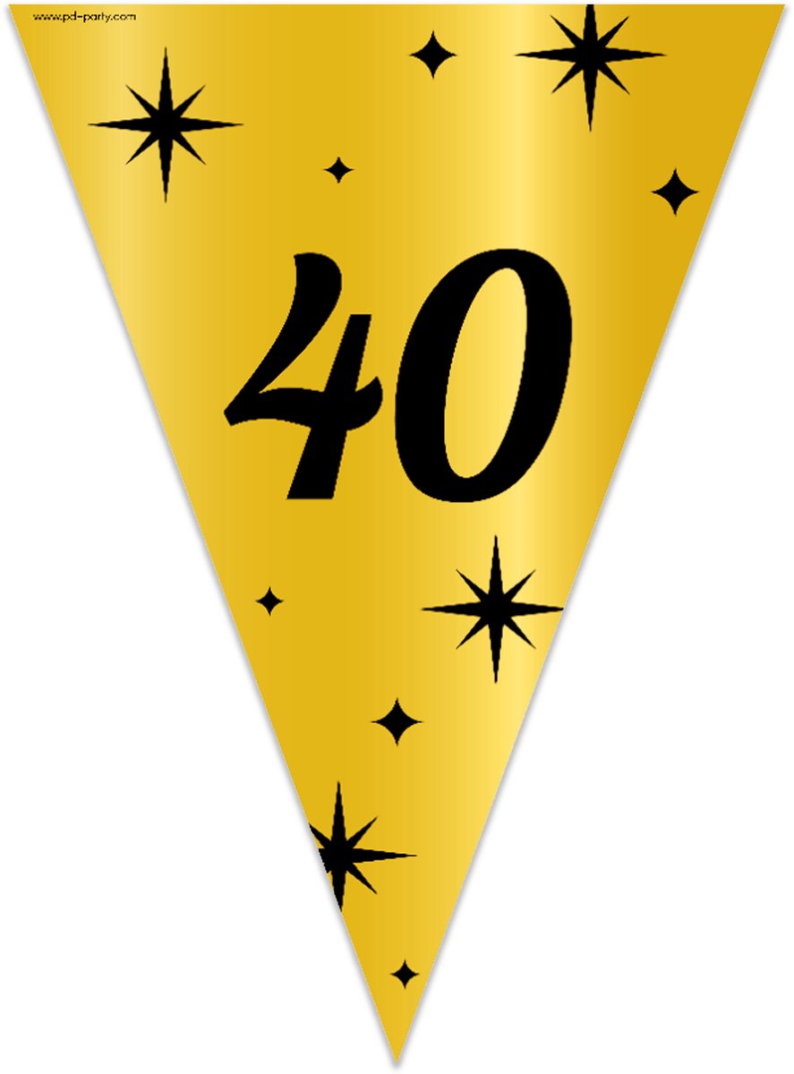 BTH - Slingers - 40 Jaar - Goud en Zwart - Slingers Verjaardag - Vlaggenlijn - 40 Jaar Verjaardag Vrouw - Verjaardag - 1x — afbeelding 6