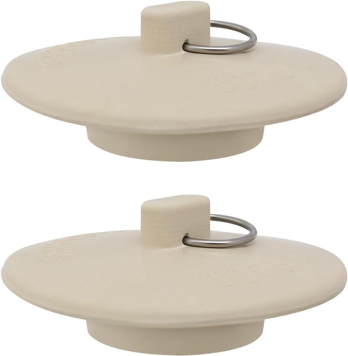 Allecto- Rubber Gootsteenstop - Bad Stop - Afvoer Cover - Drain Plug - Geschikt voor 1-1/2 "tot 2" Afvoerpijp - Wit - 2 stks - Badkameraccessoire