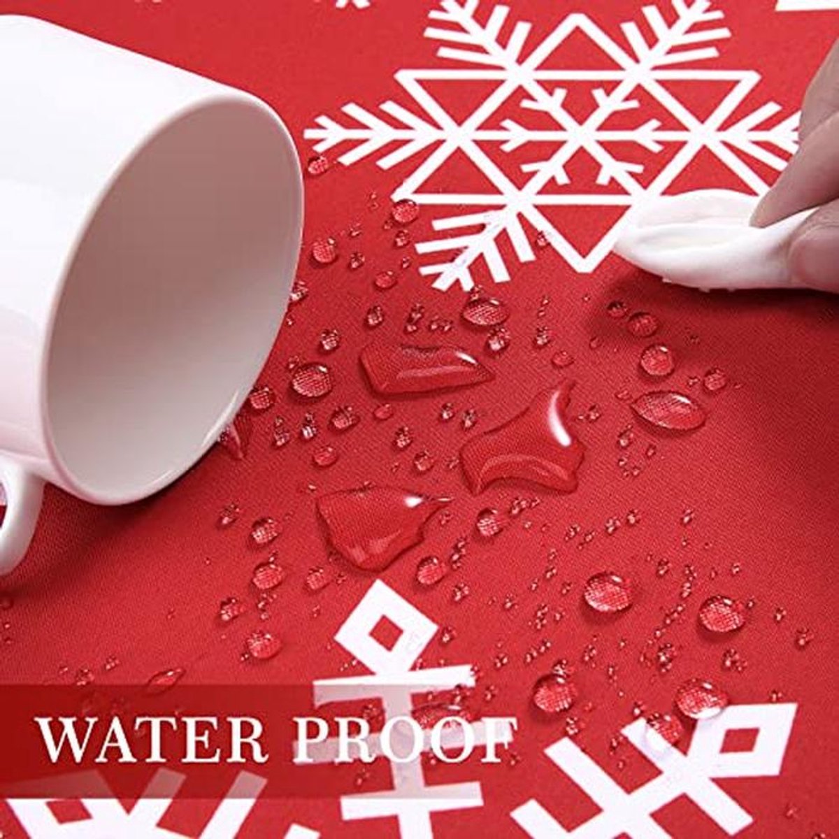 Waterbestendig tafelkleed met sneeuwvlok patroon - 137 x 274 cm