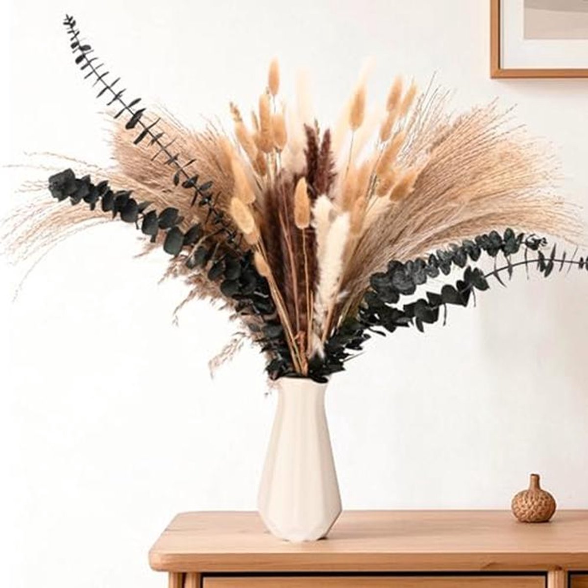 Gedroogde Pampasgras Decoratie | 110 Stuks Natuurlijke Bloemen voor Boho Woonkamer & Bruiloften