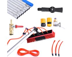 Flolife - Telescopische Wasborstel 9 Meter – Aluminium Steel met Wateraansluiting voor Zonnepanelen, Glas & Terrasreiniging