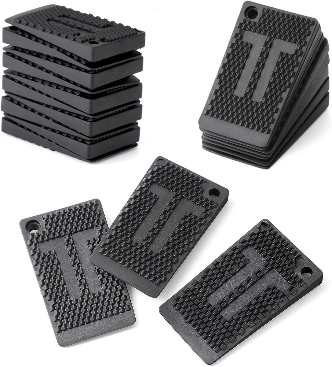 Meubelwaterpasjes Set - Nivelleringskeggen Wiggen - Stabiele Meubels Creëren - Flexibel Waterdicht Rubber - 40 Stuks - Zwart