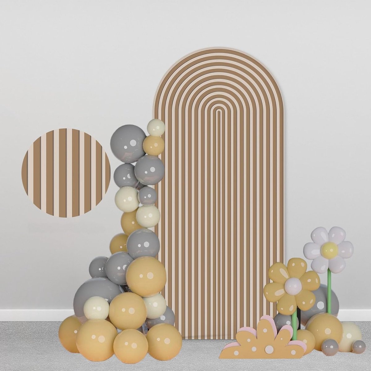 Gebogen Achtergrond - Booghoes - Feest Decoratie - Dubbelzijdig - 100x210cm - Bruin