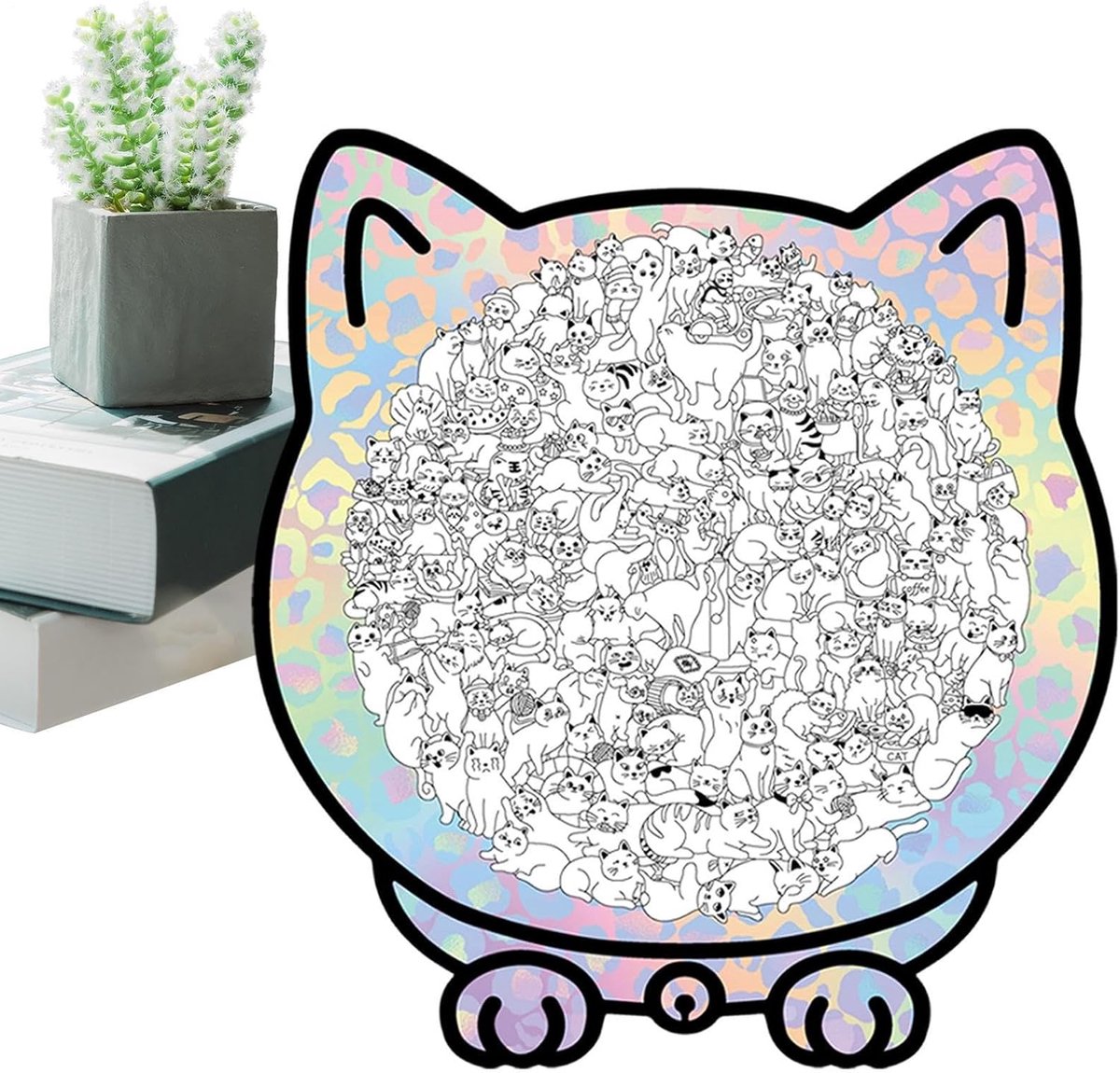 Kattenpuzzels Decor - Houten Legpuzzel - Ontspannend Tijdverdrijf - Met Fotolijst - 135 Stukjes - Gedempte Kleuren