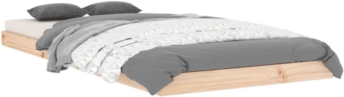 Houten Bedframe - Grenen Hout - Slaapkamer Inrichting - Robuust en Stabiel - 90x200 cm - Naturel