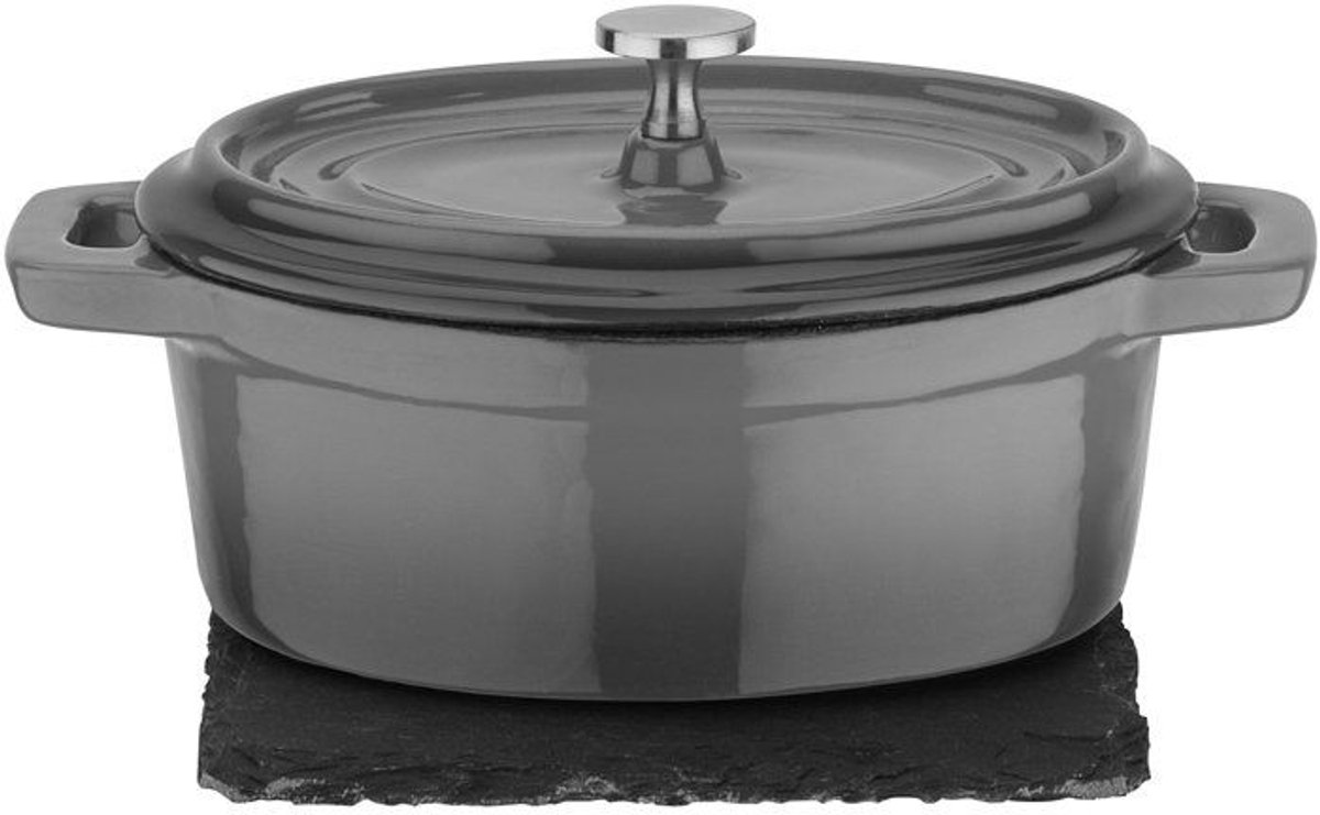 Mini ovenschaal - GSW - 718301 - Massief gietijzer - Geschikt voor inductie - Antracietgrijs
