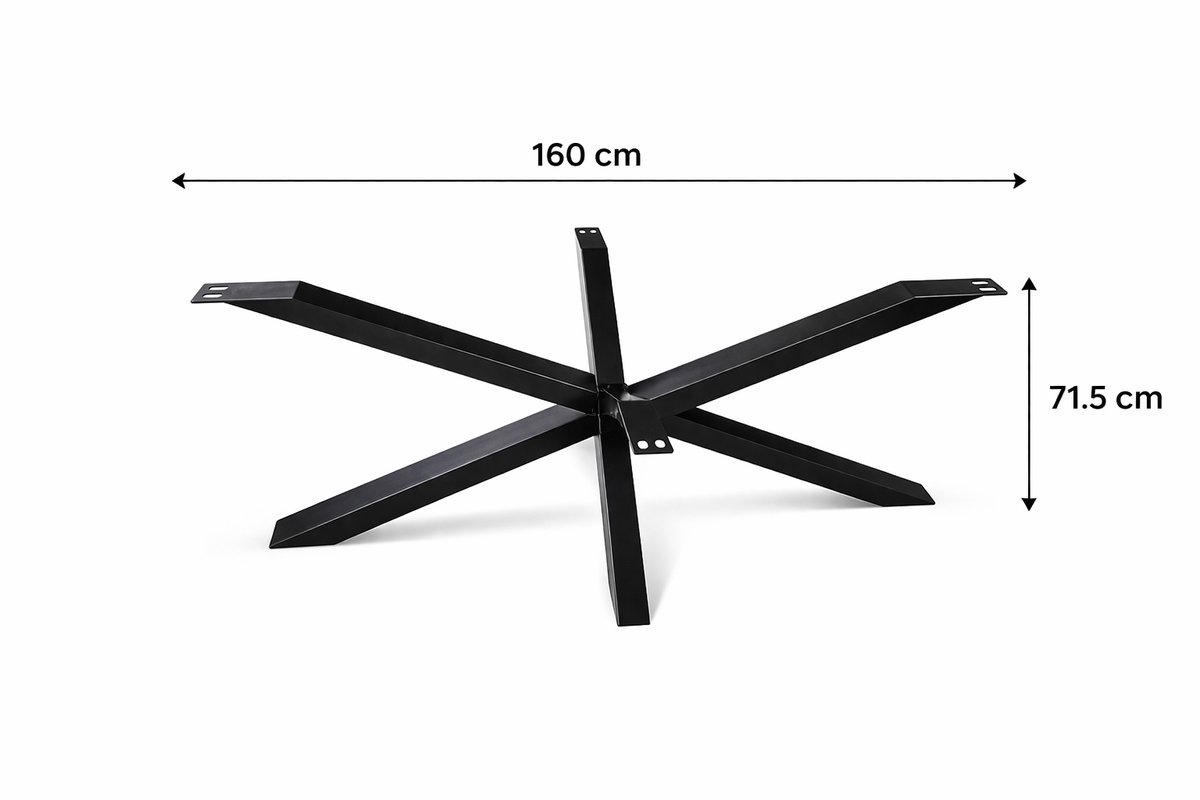 JeanMi Matrix tafelpoot - spinpoot - 160 x 75 x 71,5 cm - tafelonderstel zwart