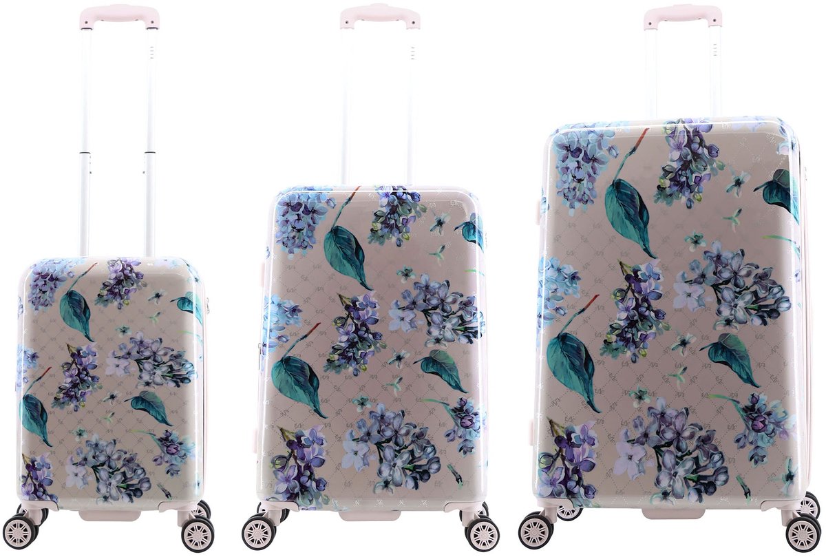 ELLE Floret Harde Kofferset / Trolleyset - S/M/L - Lila - EL44HA.01.04 - Lila / Set