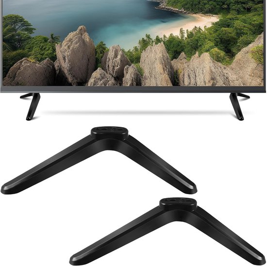 Universele Tv-standaard - Tafelmontage Beugels - Televisie Plaatsen - Eenvoudige Installatie - 32-55 Inch - Zwart