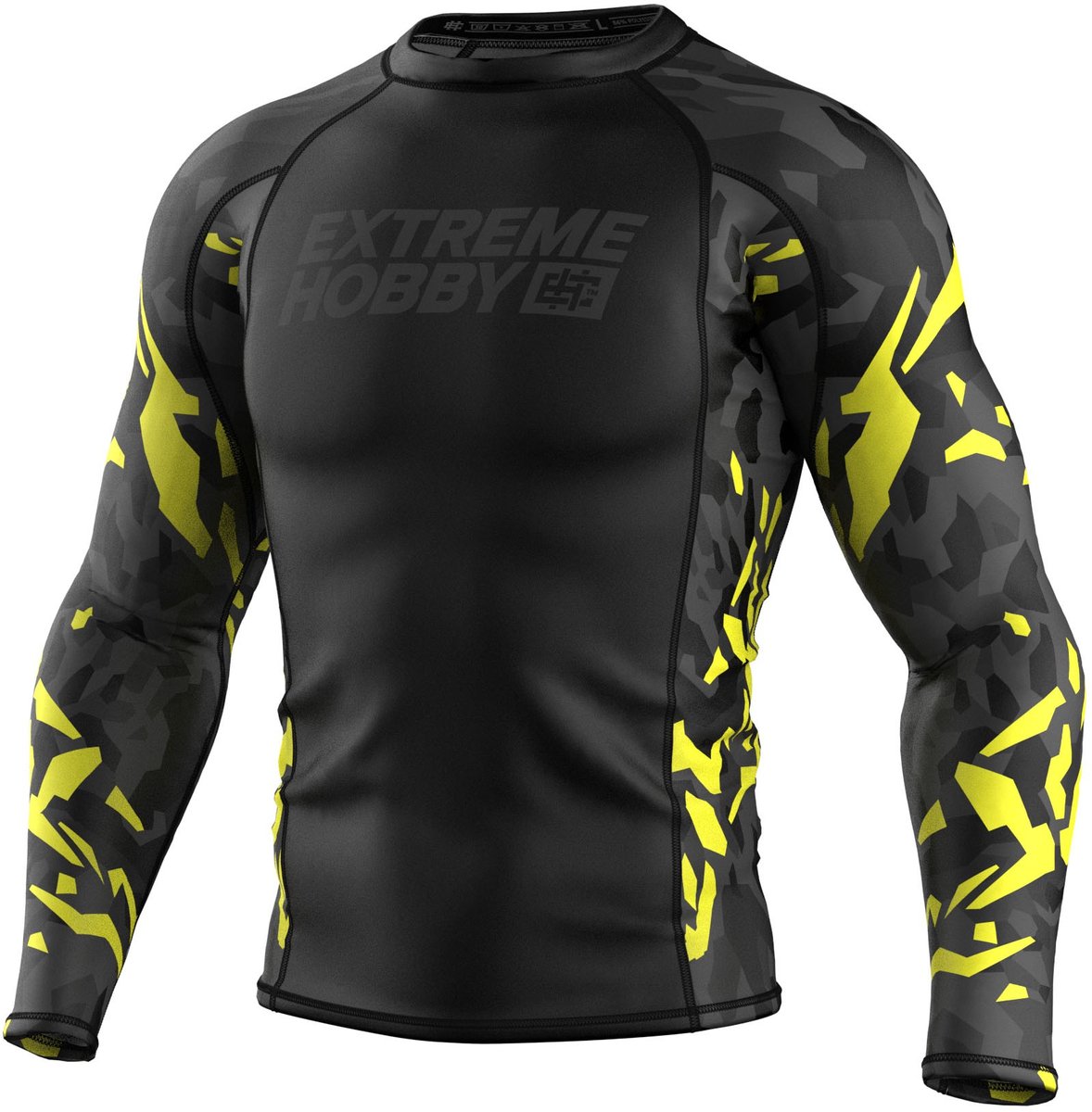 Extreme Hobby Black Panther Serie - Rashguard - Czarno-Żółty - Lange Mouw - M