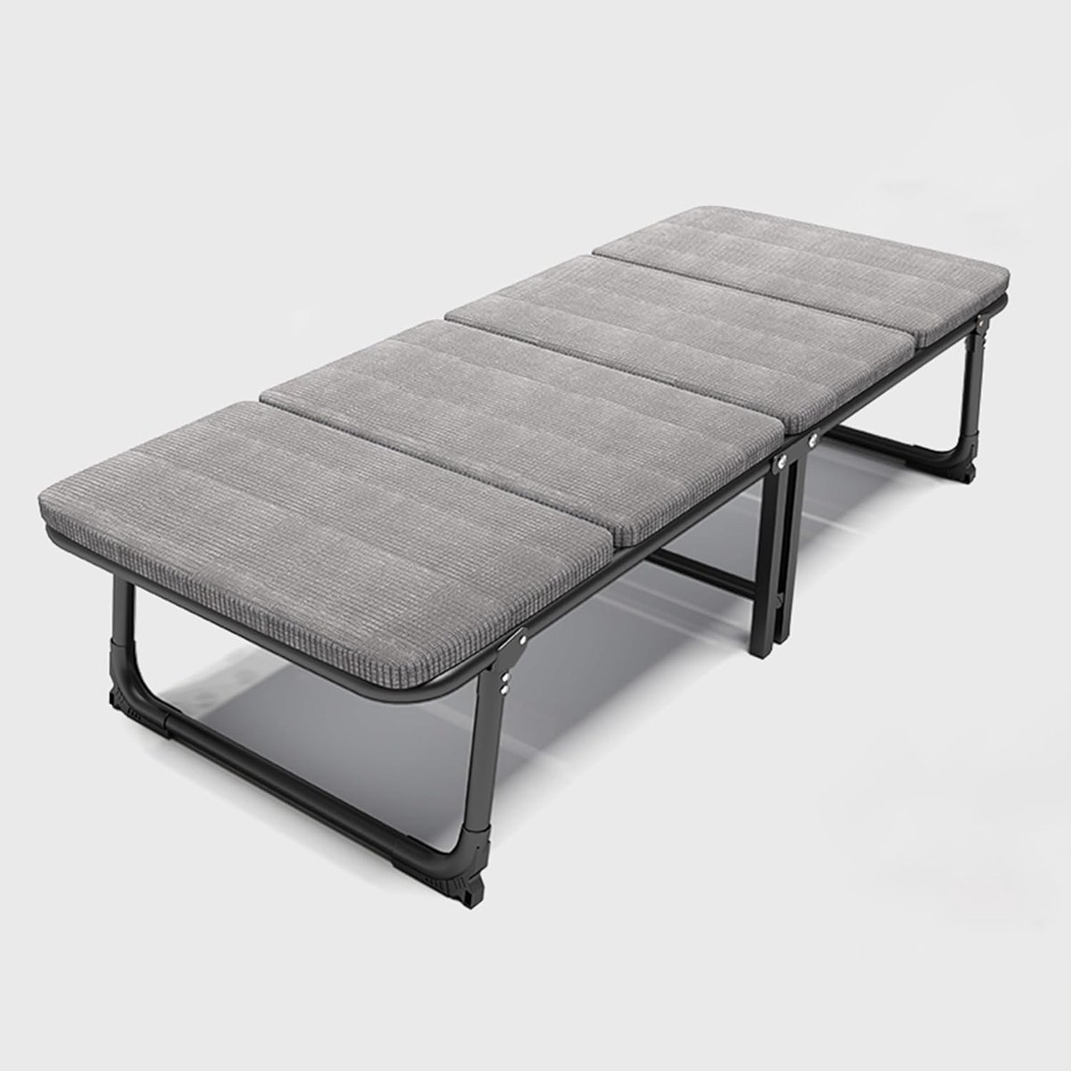 Opvouwbaar campingbedje - Gastenbed vouwbed - Kamperen dutje - Volledig stalen frame - 80x190 cm - Grijs