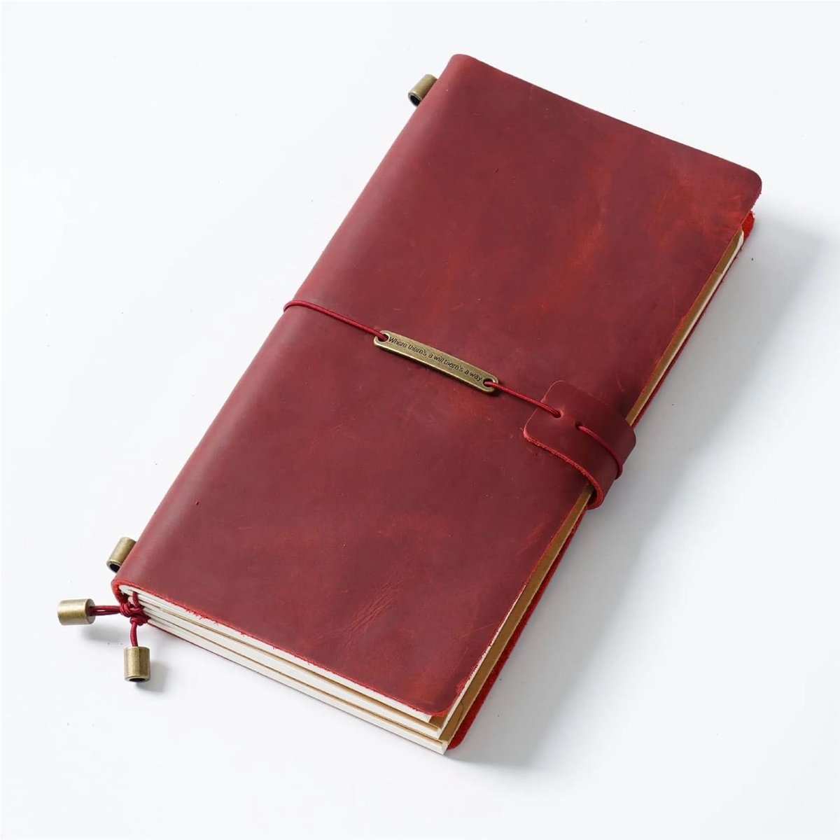 Reisboek Handgemaakt - Dagboek Planner - Herinneringen Vastleggen - Vintage Stijl - 17x10 Draagbaar - Wijnrood