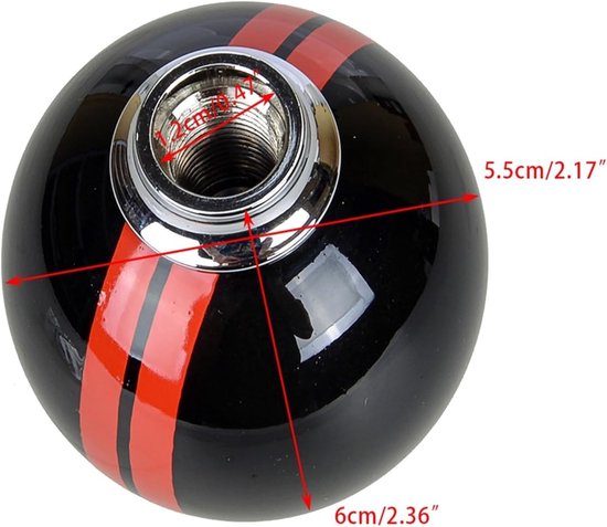 Schakelpookknop - Versnellingspook - Auto Rijden - Universele Adapters - 5.5 x 6 cm - Zwart Rood van Merkloos — afbeelding 3