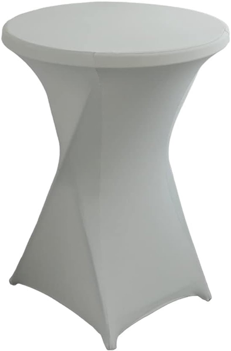Statafelhoezen Elastaan - Bartafelhoezen - Feestelijke Decoratie - Versterkte Voetzakken - Ø 80-85 cm - Lichtgrijs