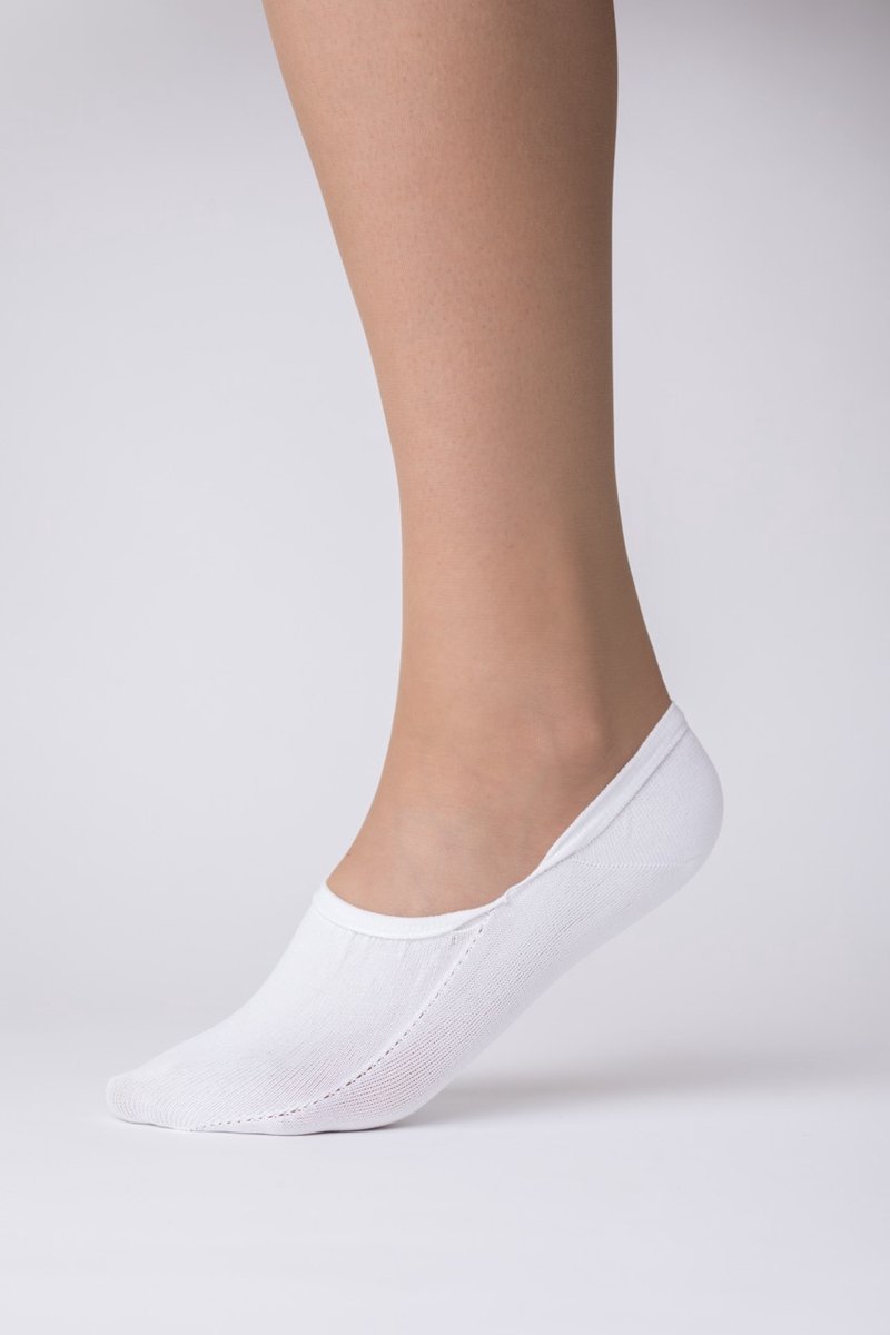 Steps - Footies sneaker - Wit - 39-42 - BCI Katoen - 2-Pack - Onzichtbaar - Antislip boord - KS55