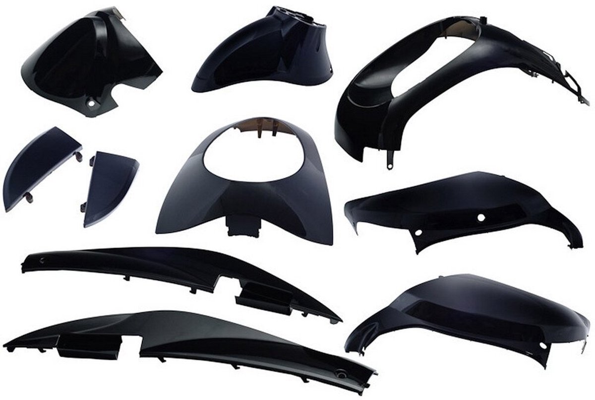 10-delige Edge kuipset voor Sym Mio - Zwart Metallic