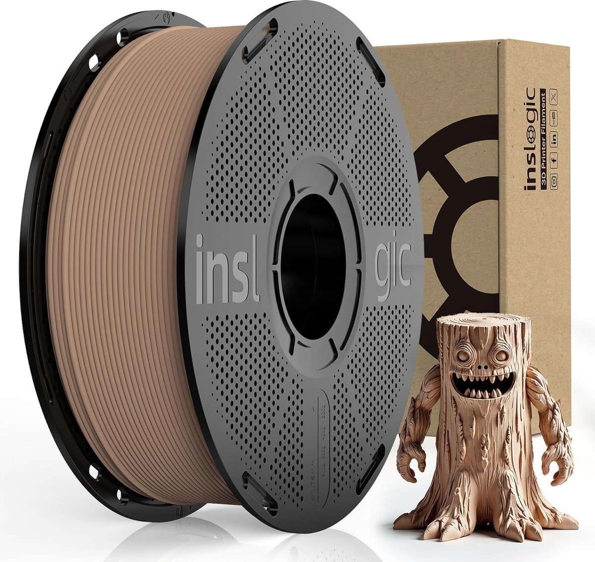 PLA Filament - Hout Filament - 3D Printen - Houtachtige Textuur - 1.75mm 1kg - Natuurlijk