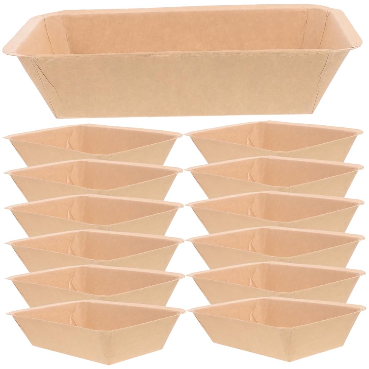 Papieren Borden - Dienbladen - Feestelijke Maaltijden - Grote Set - 21x14 cm - Khaki
