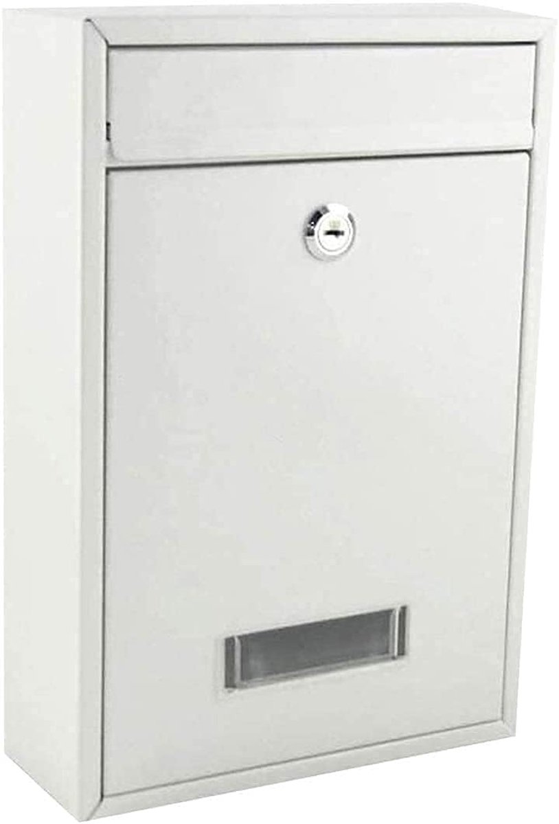 Brievenbus Postdoos - Afsluitbare Box - Veilige Postontvangst - Roestvrij Staal - 35 x 26 cm - Wit