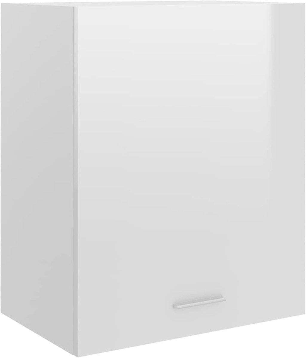 Hangkast Keuken - Wandkast Keukenkast - Keuken Opbergen - Glanzend Afgewerkt - 50x31x60 cm - Wit