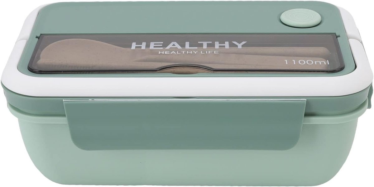 Lunch Containers - Bento Box - Maaltijd Voorbereiding - Grote Capaciteit - 1100ML - Groen