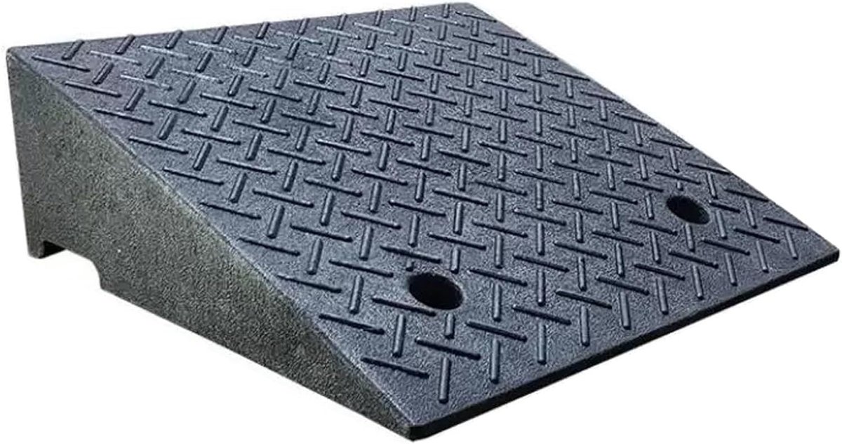 Oprijplaat - Drempelhulp Rubber - Toegankelijkheid Verbeteren - Hoge Draagkracht 3000kg - 50x50x15cm - Zwart