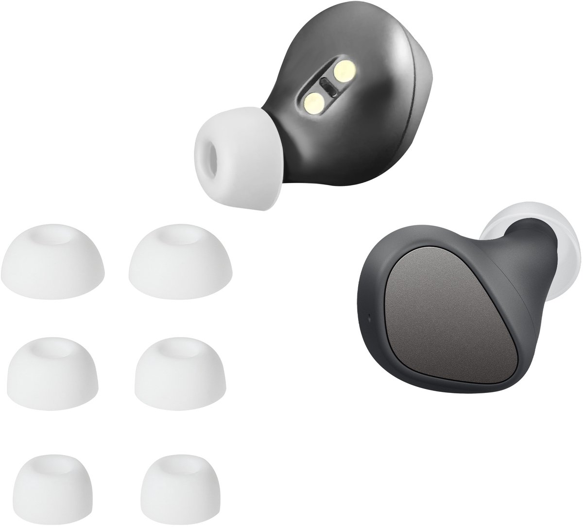 kwmobile 6x cover voor in-ear oortjes geschikt voor Jabra Elite 3 - Vervangende oordopjes van siliconen in wit - 3 maten