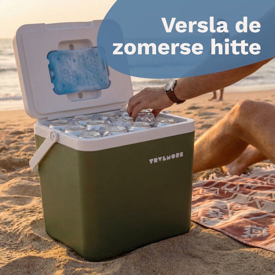 TRVLMORE Koelbox 14L - 47 Uur Koeling - Frigobox - Inclusief 2 Koelelementen - Koelbox Klein - Groen van Merkloos — afbeelding 4