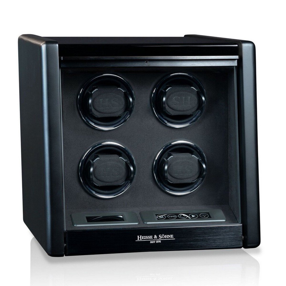 Heisse Söhne - 70019-220.11 - Horlogeopwinder - voor 4 horloges - Madrid 4 - Zwart hoogglans