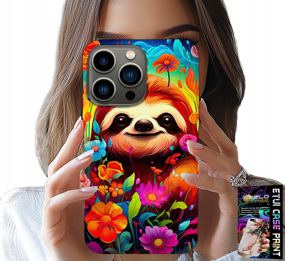 HOESJE VOOR IPHONE 14 PRO - KLEURRIJKE KOALA-PATRONEN EN DIEREN + GLAS
