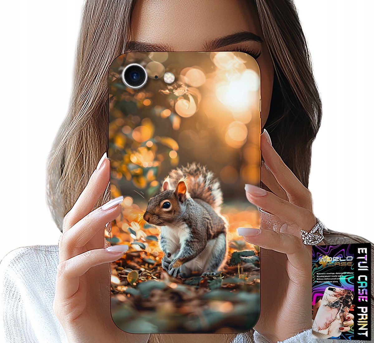 HOESJE VOOR IPHONE 7 / 8 / SE2 - SCHATTIGE EEKHOORN, HOESJE MET JE EIGEN MOTIEF