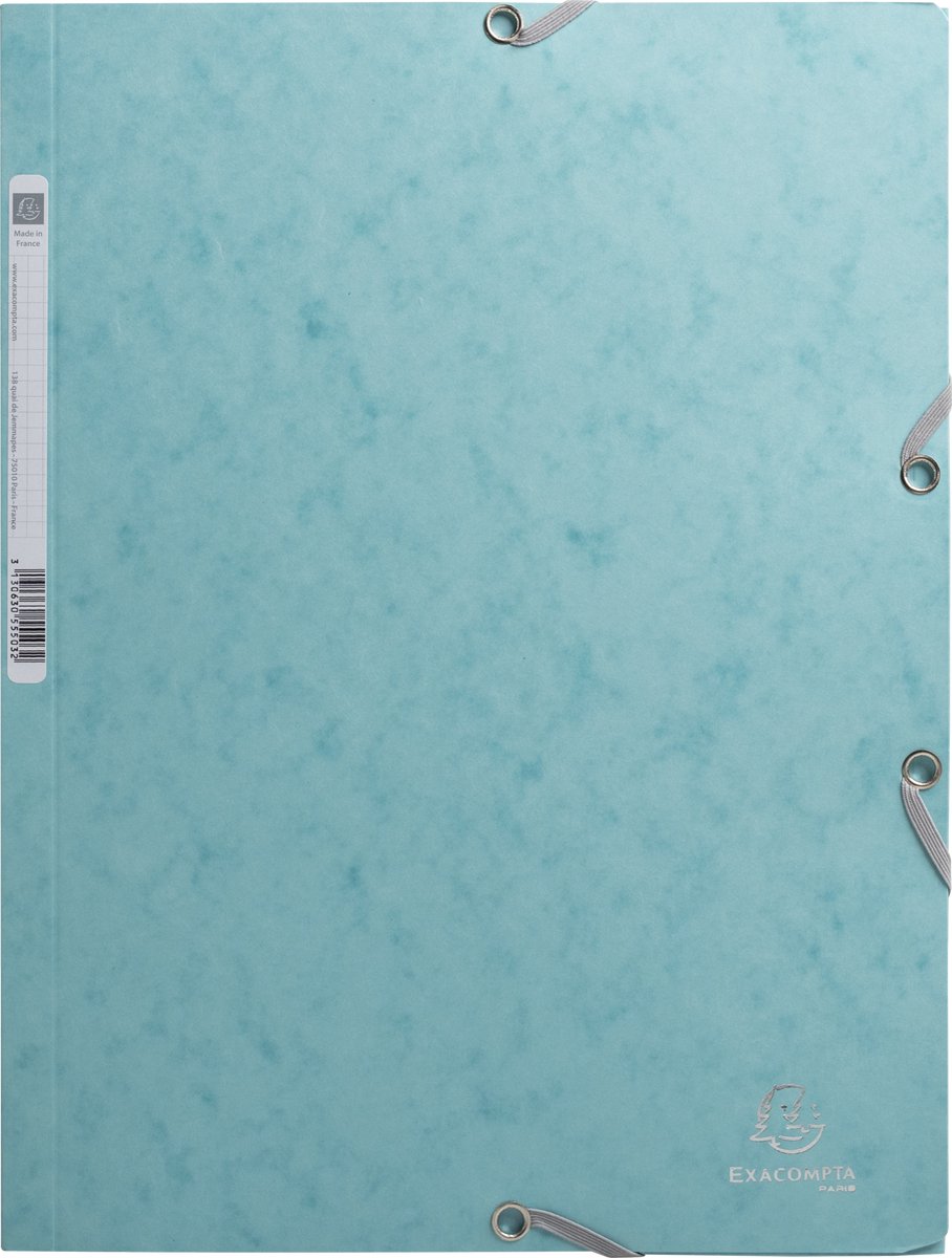 Exacompta 25x Elastomap met 3 kleppen in glanskarton 400g/m2 Skandi - Ijzig blauw - 55273E