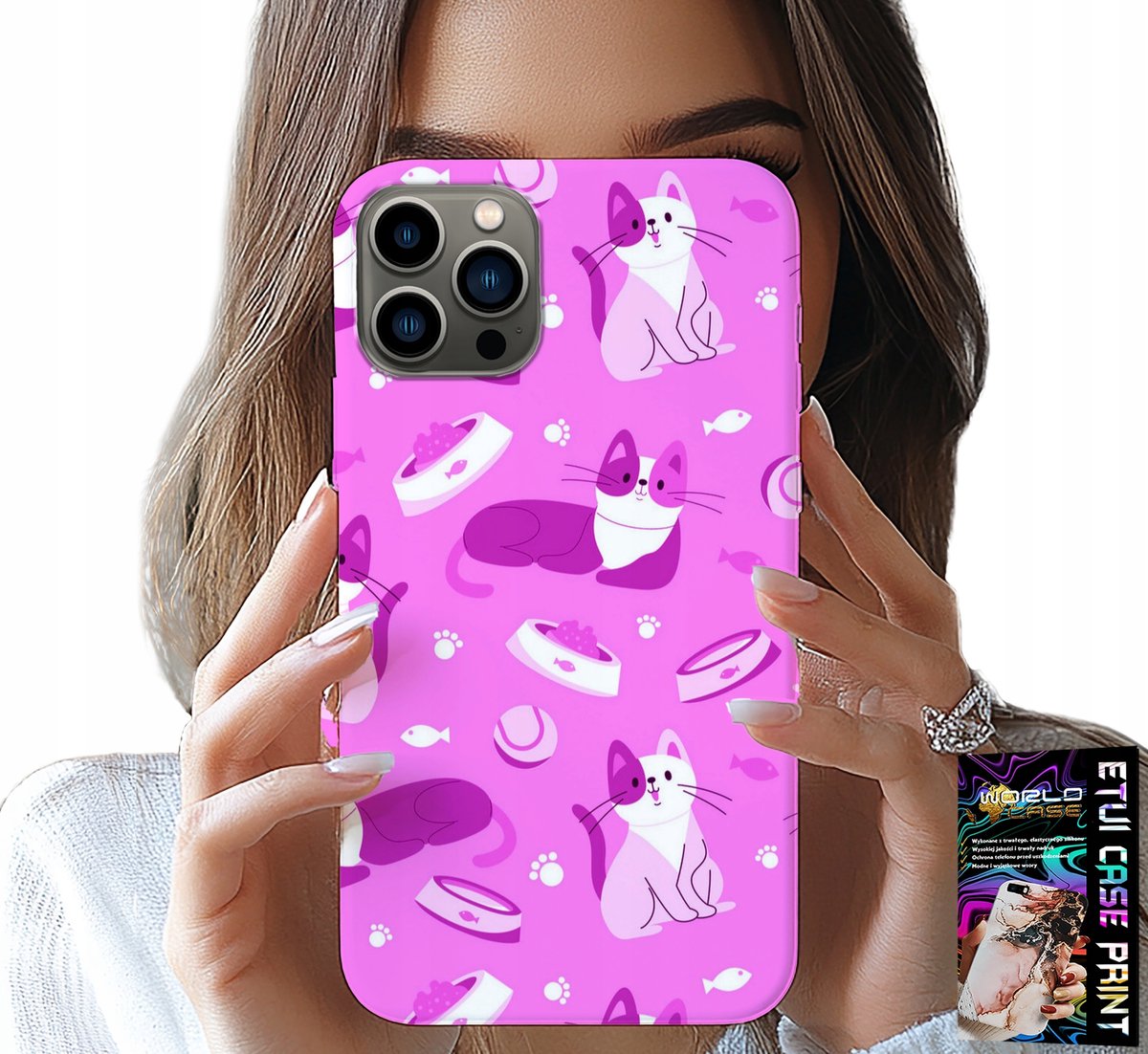 HOESJE VOOR IPHONE 13 PRO MAX - LOVE CAT, PATRONEN MET KATTEN, COVER