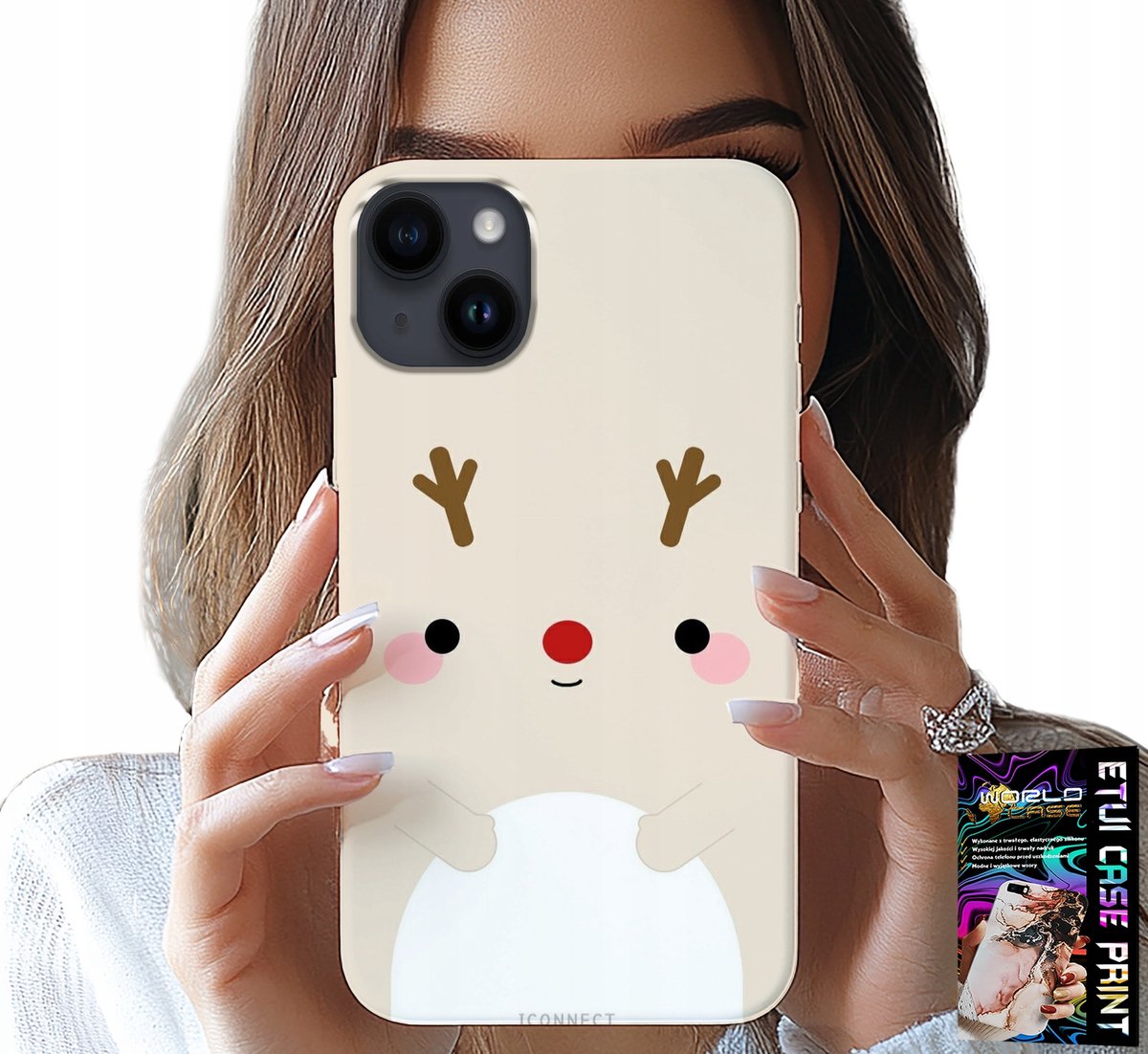 iPhone 14 Plus hoesje - Rendier, rendier, kerstpatronen