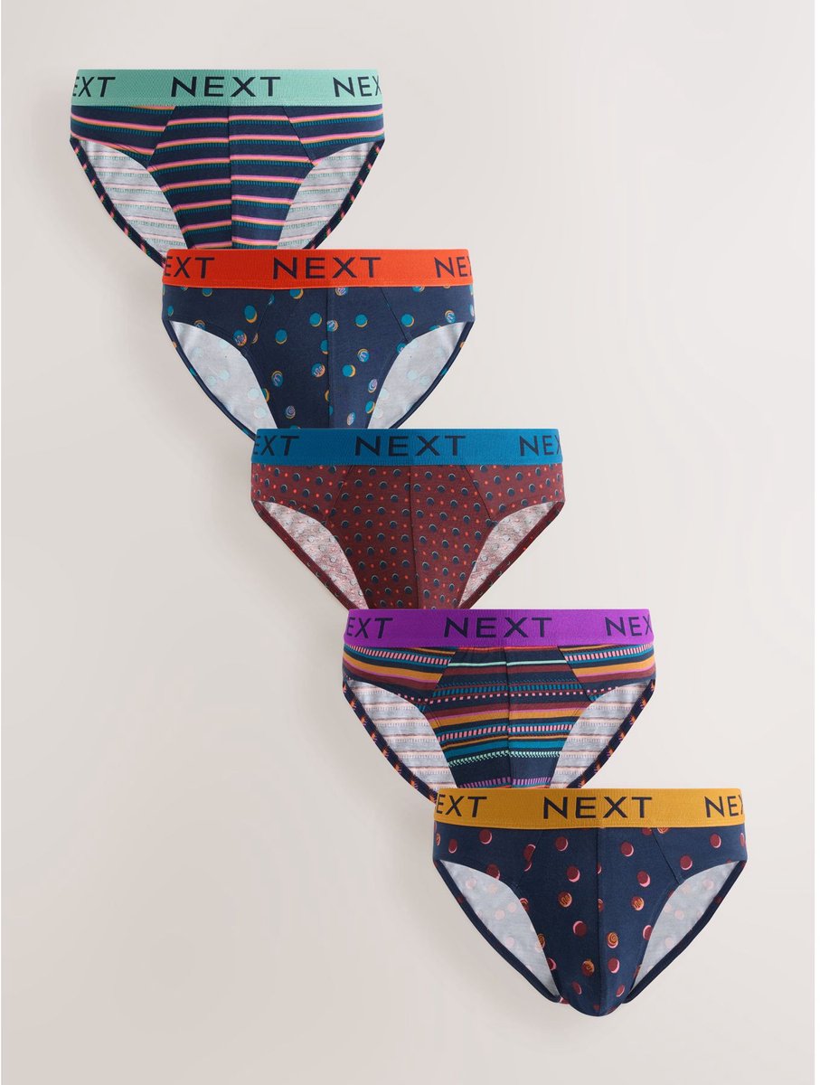Next - Heren - Set van 5 katoenrijke slips - Rood