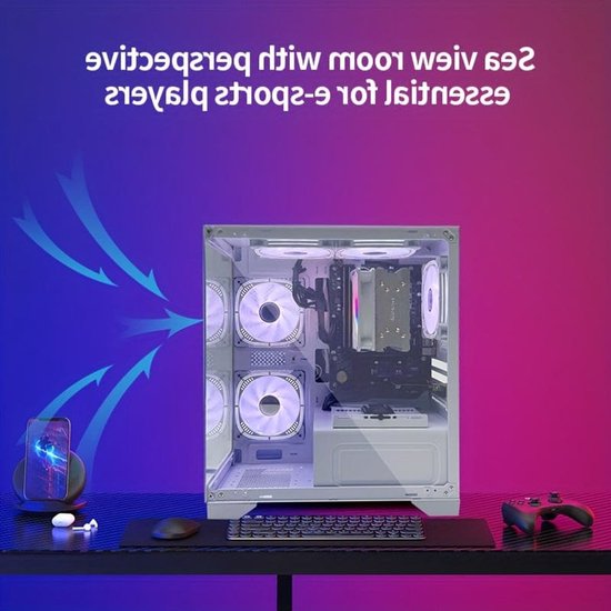 Gaming Desktop – Gaming PC – High Performance Computer – Esports Pc – Stijlvolle Desktop – AMD Ryzen 5 5600G Quad-Core – 16 GB RAM & 1 TB NVMe SSD