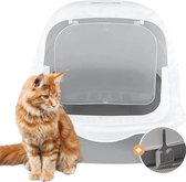 MaxiClean Kattenbak - Wit - 50 x 35 x 34 cm - Voor Grote Katten en Meerdere Katten