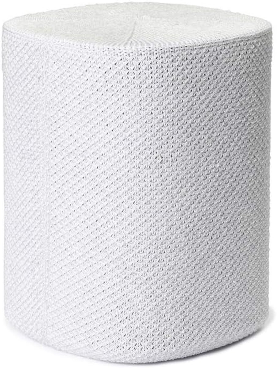 Speakerhoes - Luidsprekerhoes Accessoire - Interieur styling - Akoestisch transparant gebreid - 16 x 12 x 12 cm - Rookwit