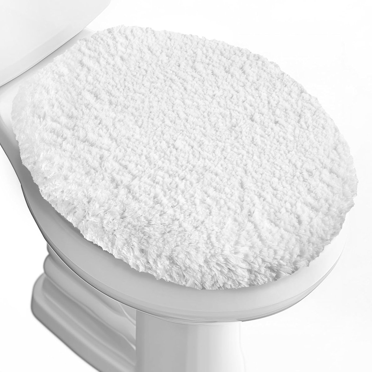 Toiletdekselhoes Microvezel - Zachte Stoelhoes - Badkamer Comfort - Verstelbare Elastische Band - 445 x 38 cm - Wit