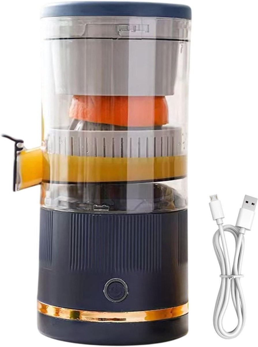 Elektrische Vruchtenpers - Koude Perssapmaker - Vers Sap Maken - Automatische Scheiding - 401-600ml - Blauw