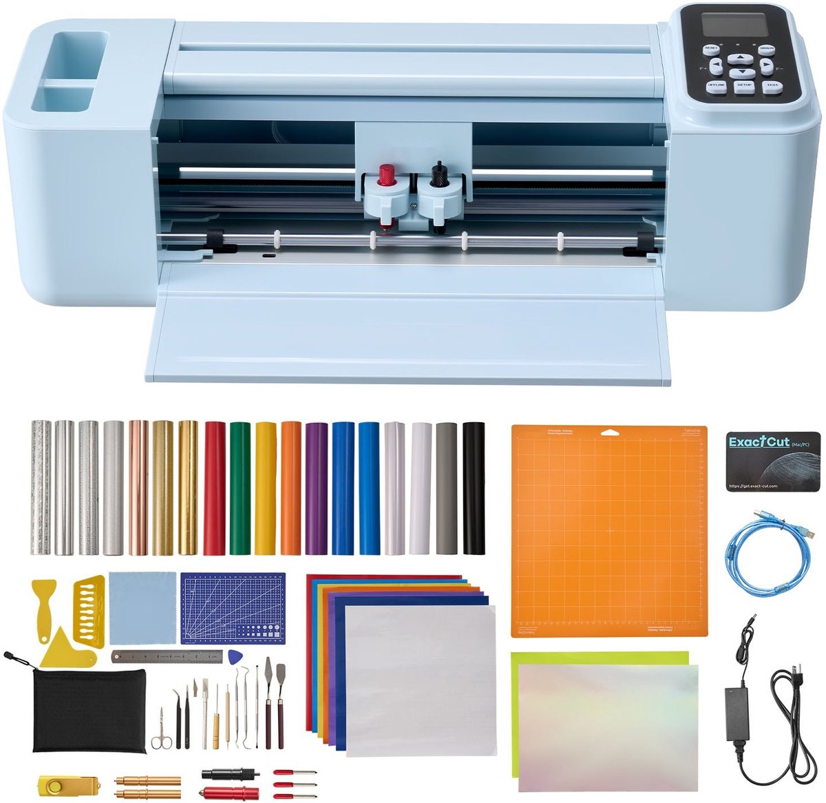 Vinylsnijmachine - Snijplotter - Werkbreedte 30 cm - Bediening met knoppen en scherm - Compatibel met Mac, Windows, Android en iOS - Voor knutselen, kaarten en woondecoratie