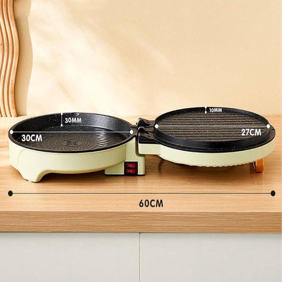 Elektrische pannenkoekenpan - Bakplaat multicooker - Snelle maaltijden thuis - Dubbelzijdige verwarming - 1100 Watt — afbeelding 2