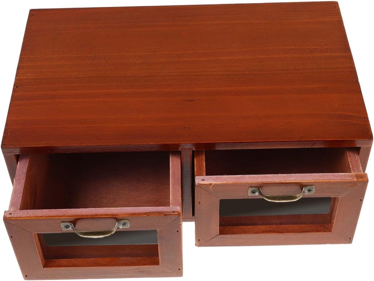 Houten Monitor Stand - Bureau Organizer - Georganiseerde Werkplek - Met Opbergruimte - 30 x 183 x 109 cm - Lichtbruin