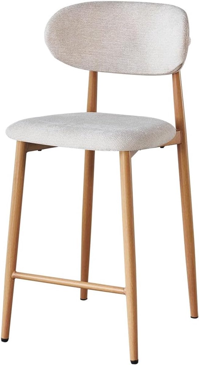 Barkruk Japandi - Barstoel Stijlvol - Wonen Keuken - Harmonieuze Balans - 50x48x97cm - Beige