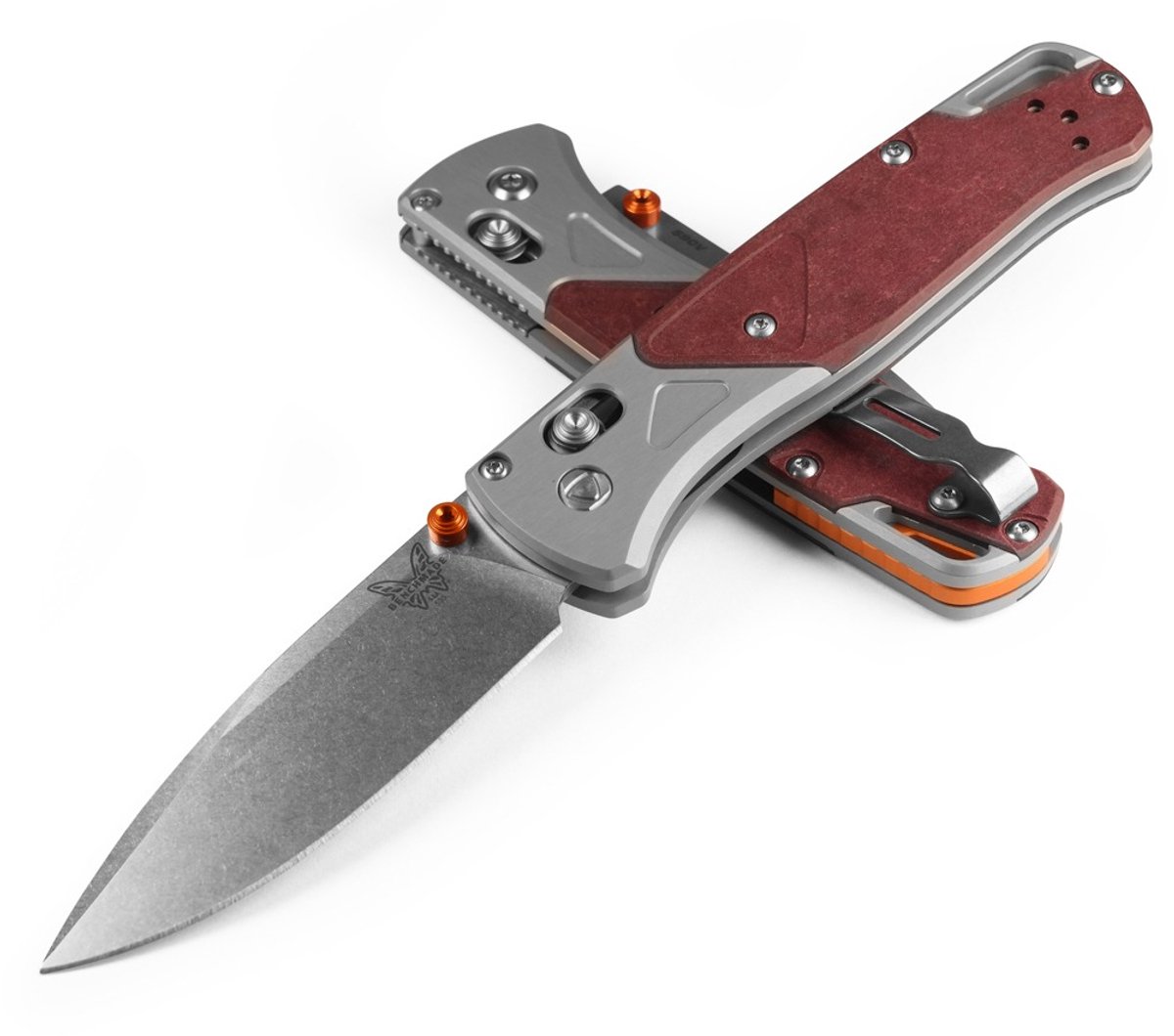 Benchmade Bugout Grey/Redstone Aluminum & Richlite