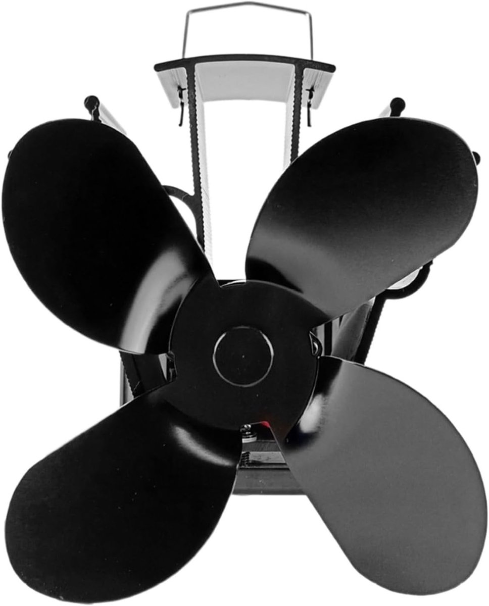 Open haard ventilator - Kachel ventilator - Warmte verdelen - Door warmte aangedreven - 6.14 x 5.08 inch - Zwart