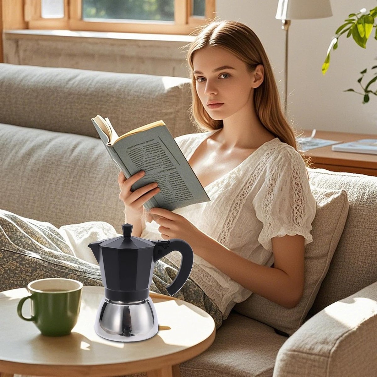 Koffiezetapparaat Fornuis - Espresso Percolator - Thuis Koffie Maken - Aluminium Roestvrij Staal - 150ml 300ml - Zwart