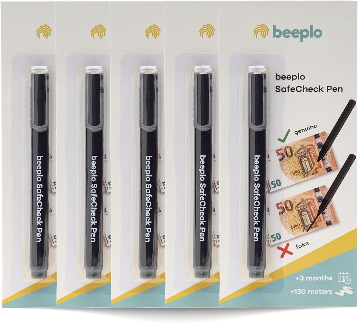 Bankbiljet Pen - Valsgelddetector - Snelle Controle - Tot 6000 Biljetten - 5 Stuks